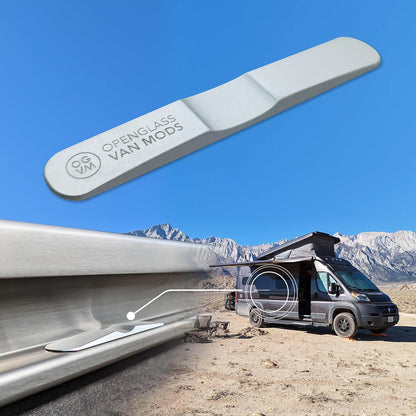 Openglass Van Mods - Sliding Door Stopper - Universal Fit for Sprinter, Promaster, Transit & Campervans - High-Grade Aluminum Van Door Stop, Van Accessories for Privacy W/Easy DIY Install, No Glue